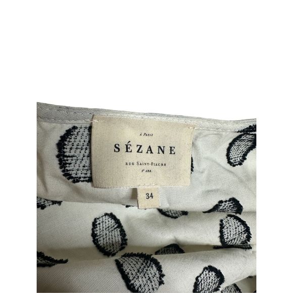Sezane Robe‎ Marielle Black Dots Ecru Background Dress Size 34 US 2 Women’s - Picture 6 of 8